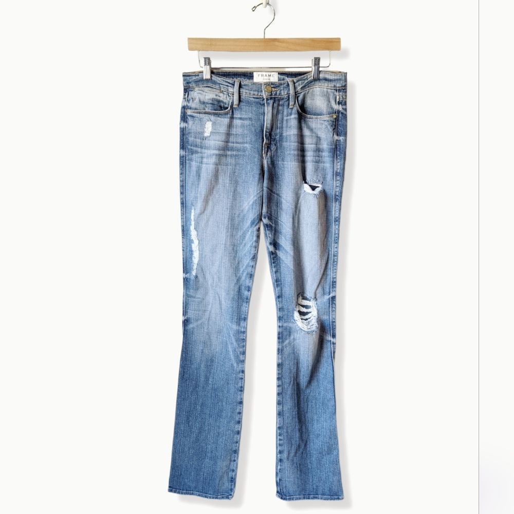 FRAME Le High Straight Jeans Distressed Ridley Wash women's sz 28